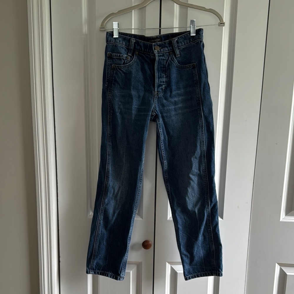 Banana Republic Blue High Rise Straight Jeans